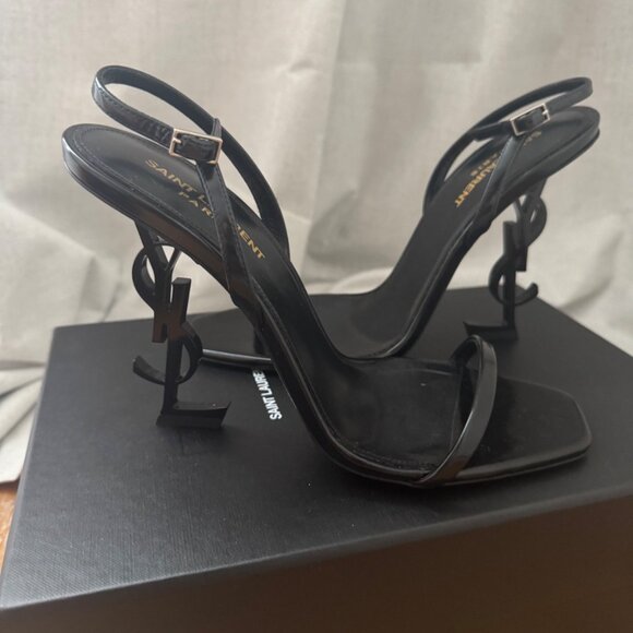 Saint Laurent Opyum Leather Sandals - Picture 6 of 6